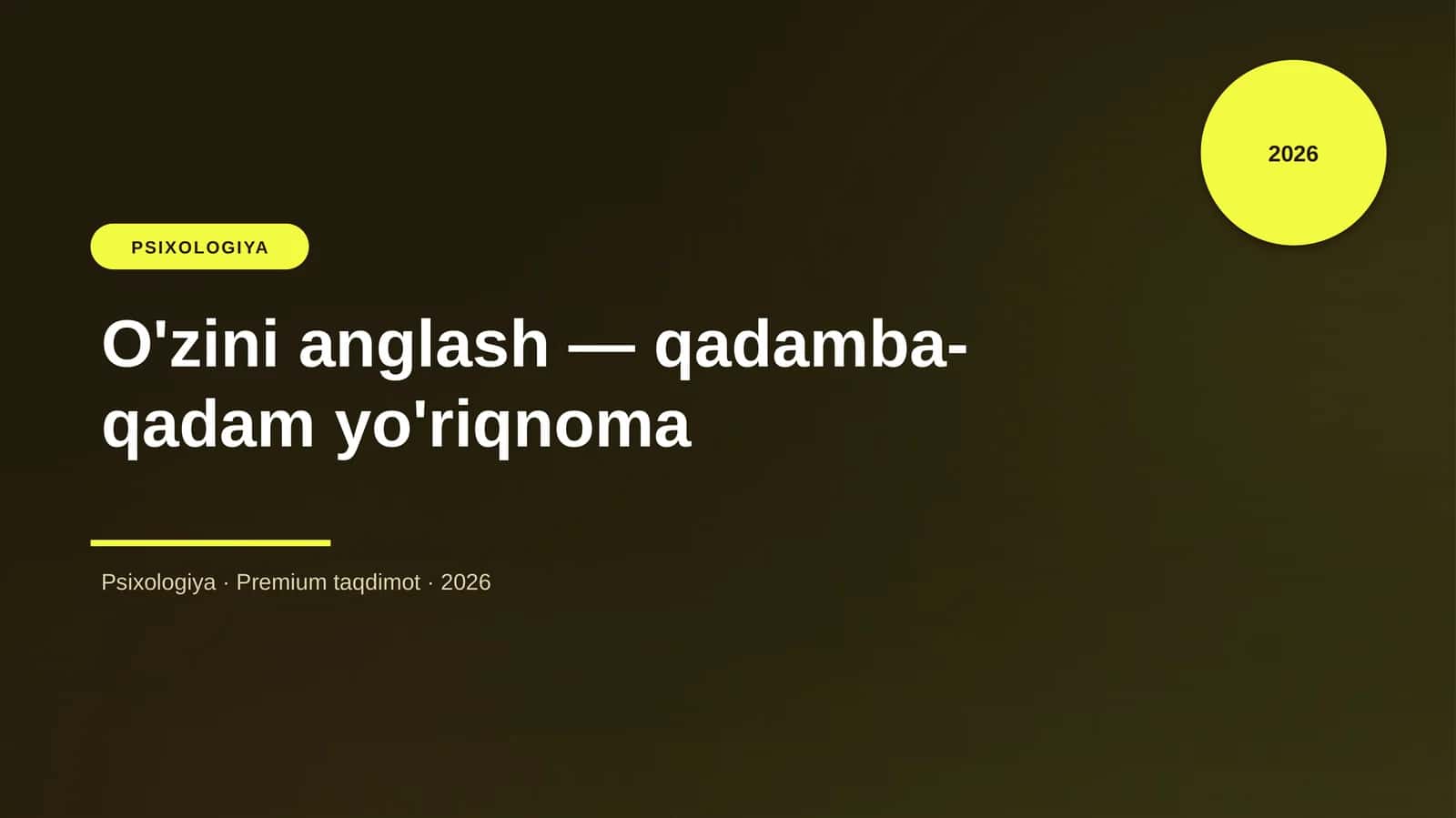 O'zini anglash — qadamba-qadam yo'riqnoma