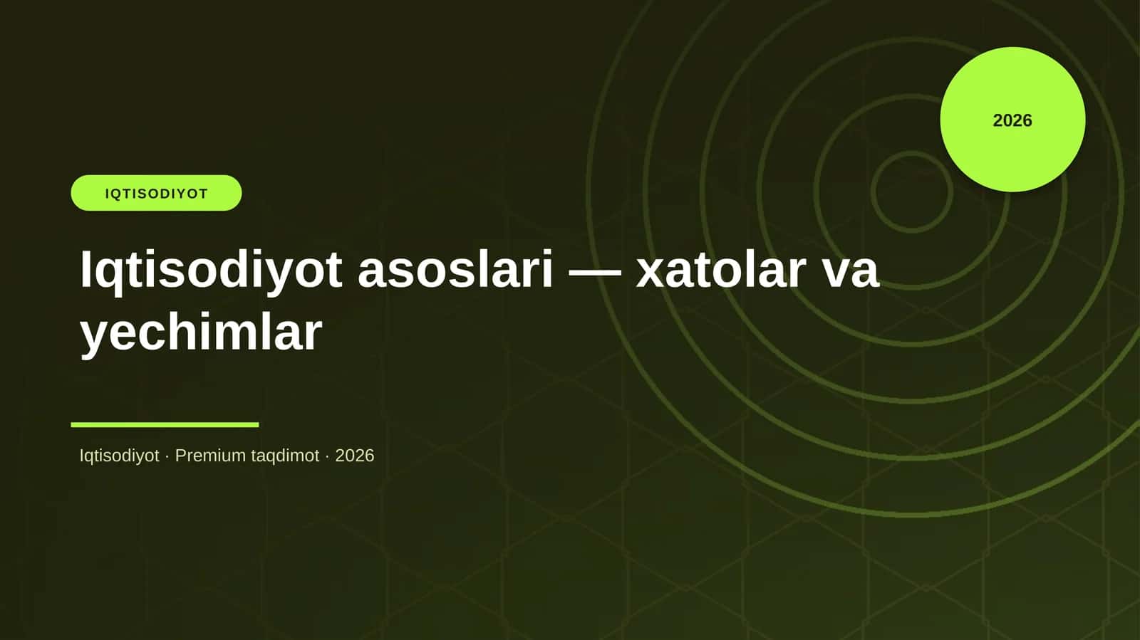 Iqtisodiyot asoslari — xatolar va yechimlar
