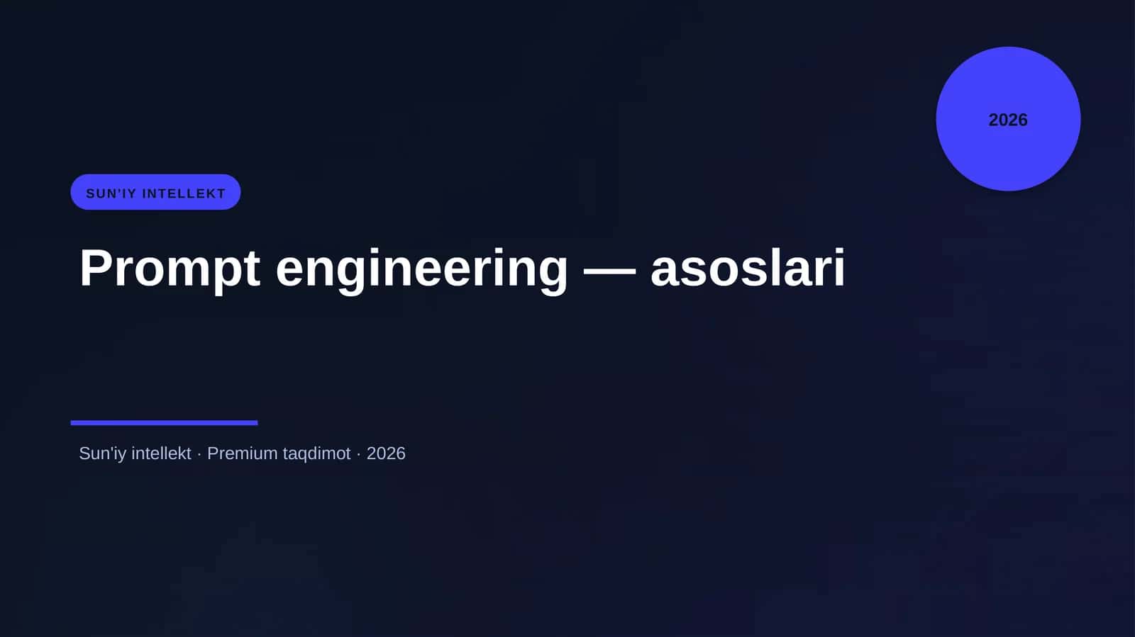 Prompt engineering — asoslari
