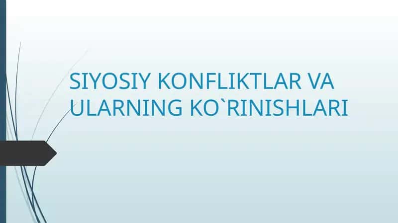 SIYOSIY KONFLIKTLAR VA ULARNING KO`RINISHLARI