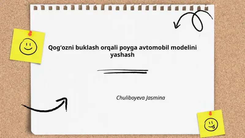 Qogʻozni buklash orqali poyga avtomobil modelini yashash