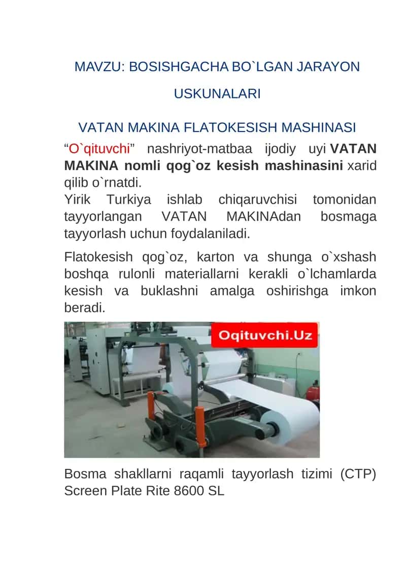 VATAN MAKINA FLATOKESISH MASHINASI