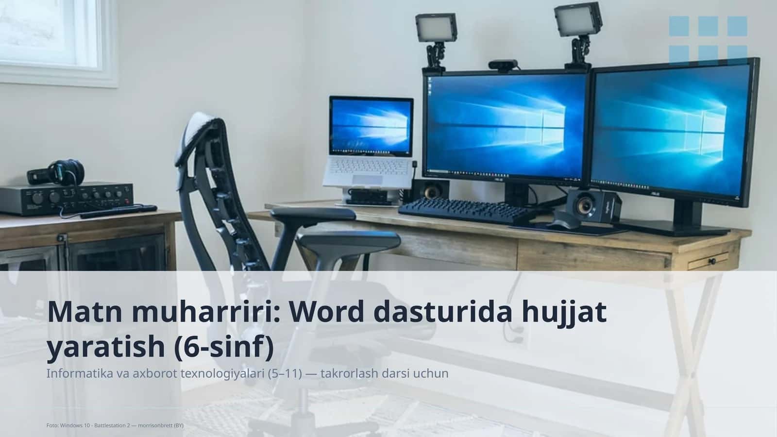 Matn muharriri: Word dasturida hujjat yaratish (6-sinf)