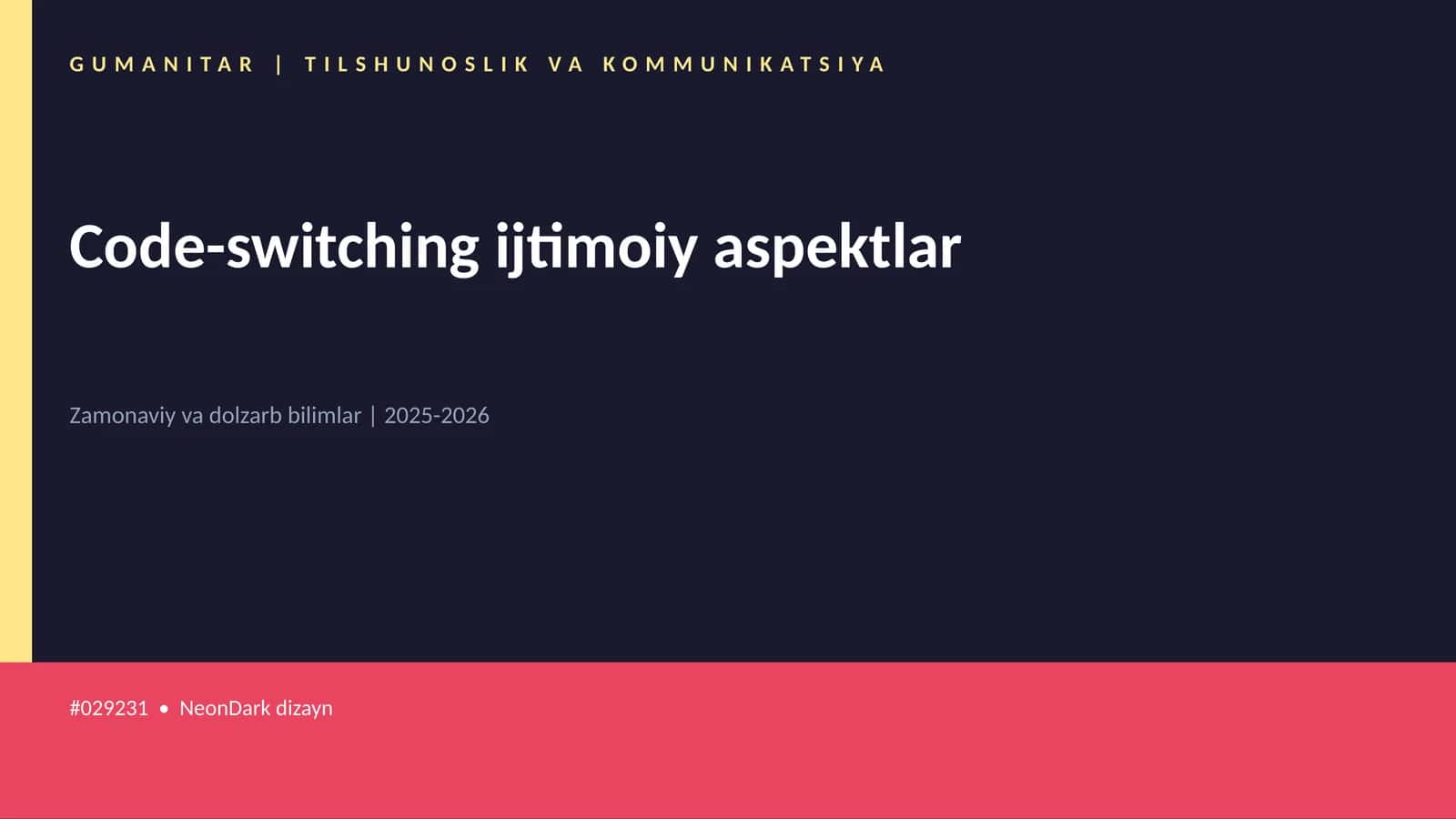 Code-switching ijtimoiy aspektlar