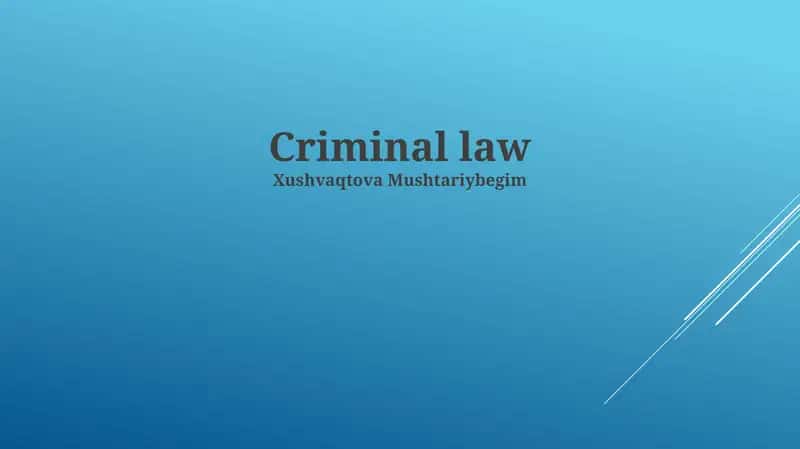 Criminal law