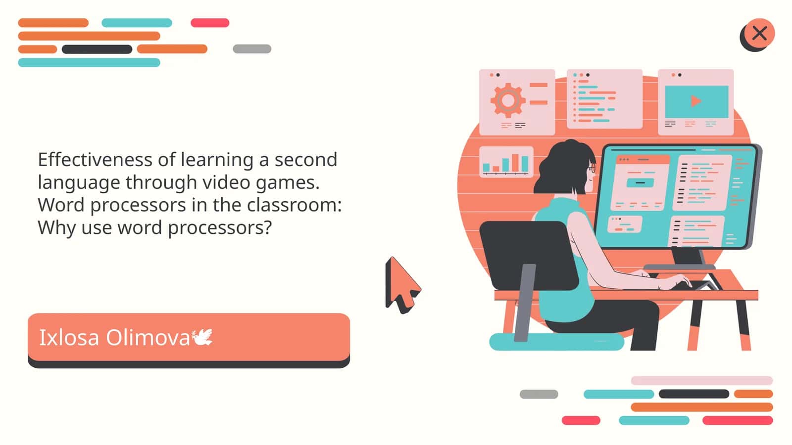Effectiveness of learning a second language through video games. Word processors in the classroom: Why use word processors?