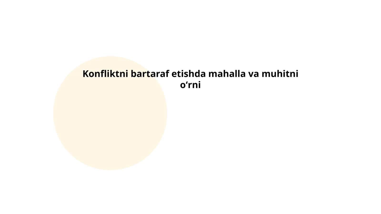 Mahalla institutining konfliklarni hal etishdagi roli