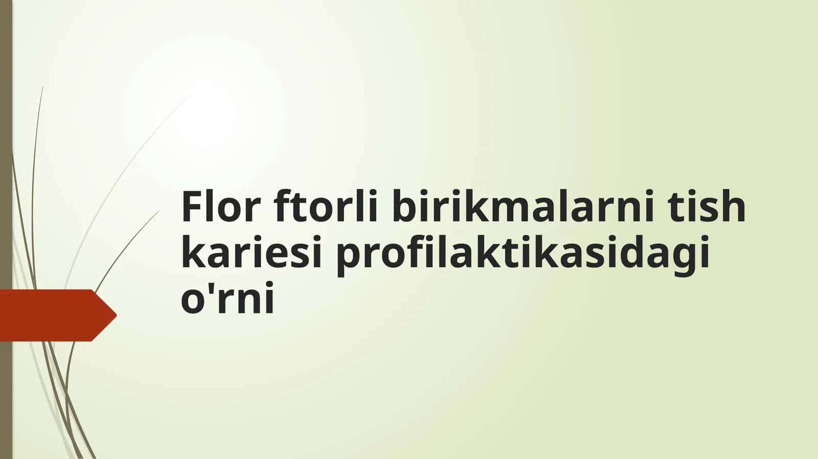 Flor ftorli birikmalarni tish kariesi profilaktikasidagi o'rni