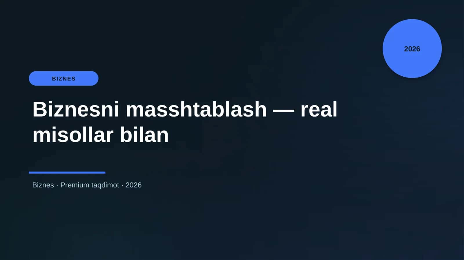 Biznesni masshtablash — real misollar bilan