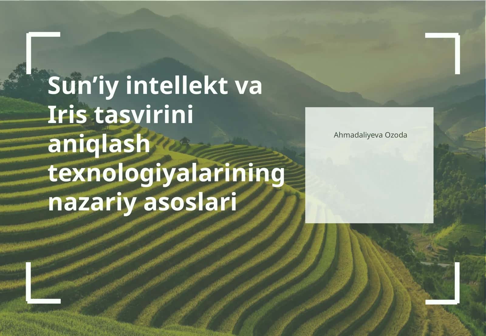 Sun’iy intellekt va Iris tasvirini aniqlash texnologiyalarining nazariy asoslari
