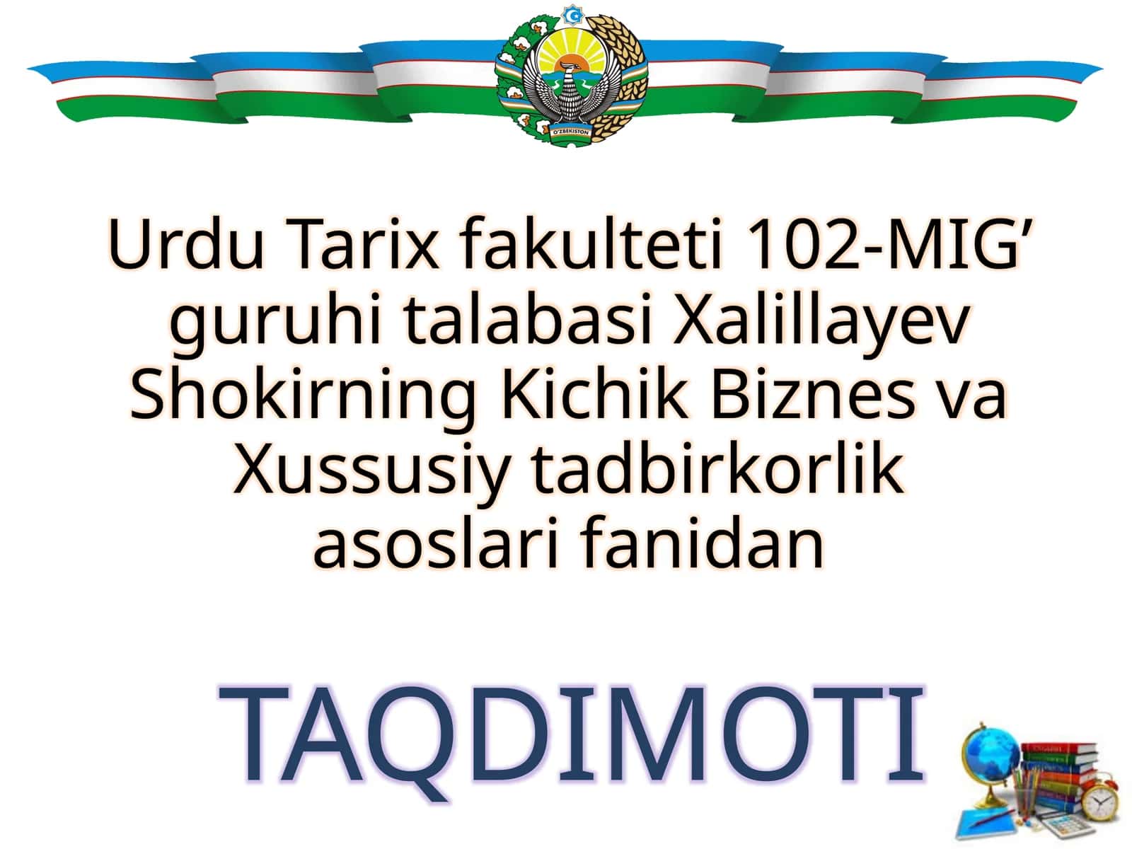 Kichik biznes va tadbirkorlik subektlariga xizmat ko'rsatuvchi bozor infrotuzilmalari 1