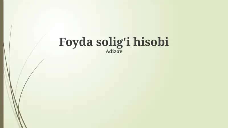 Foyda solig'i