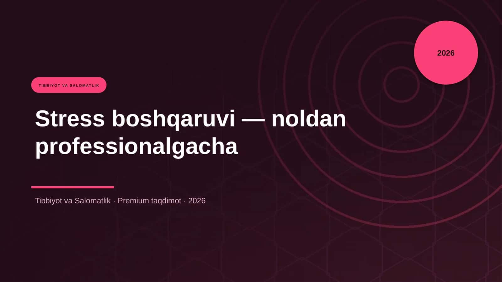 Stress boshqaruvi — noldan professionalgacha