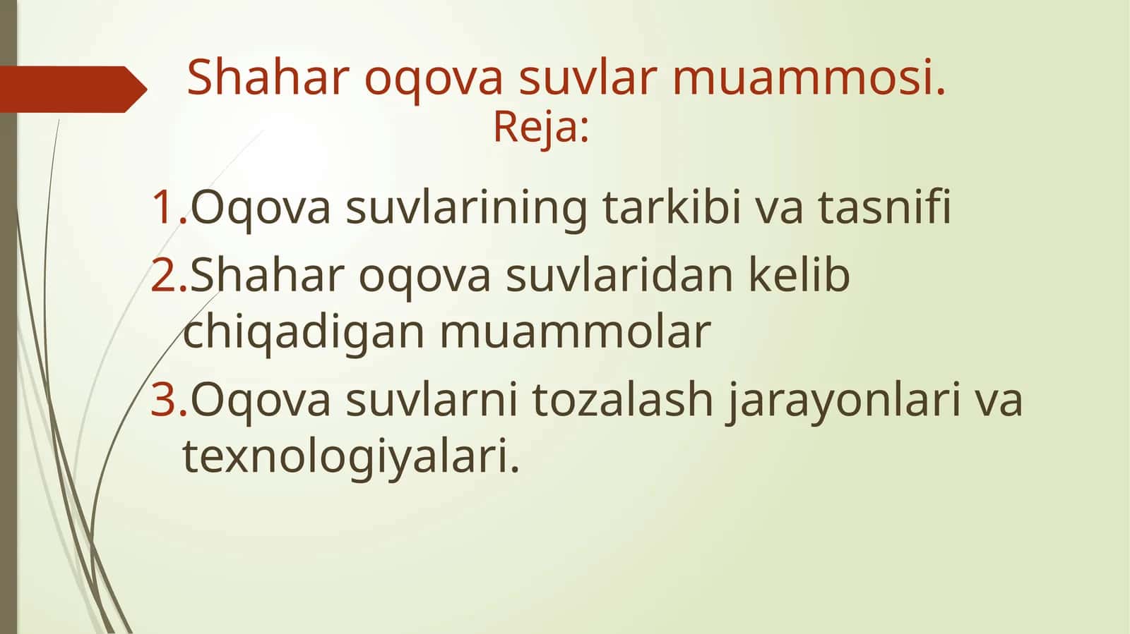 Shahar oqova suvlar muammosi