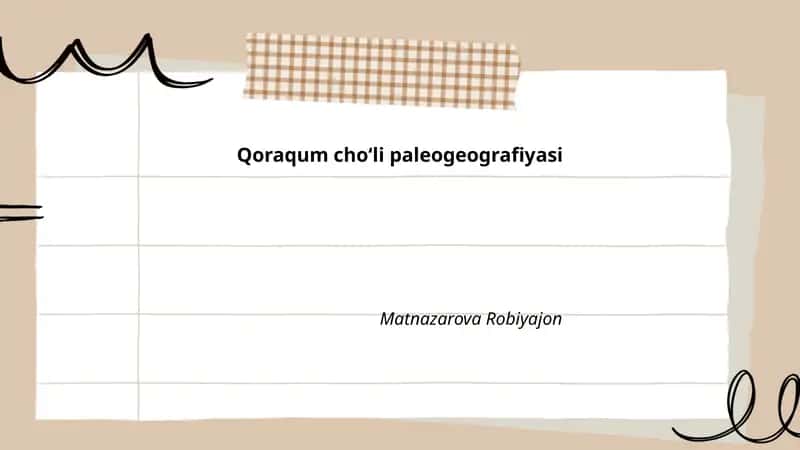 Qoraqum choʻli paleogeografiyasi