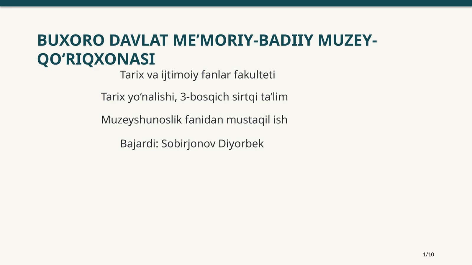 BUXORODAVLATME’MORIY-BADIIYMUZEY-QO‘RIQXONASI