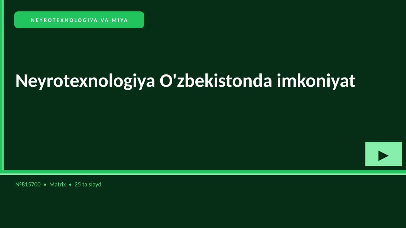 NEYROTEXNOLOGIYA VA MIYA