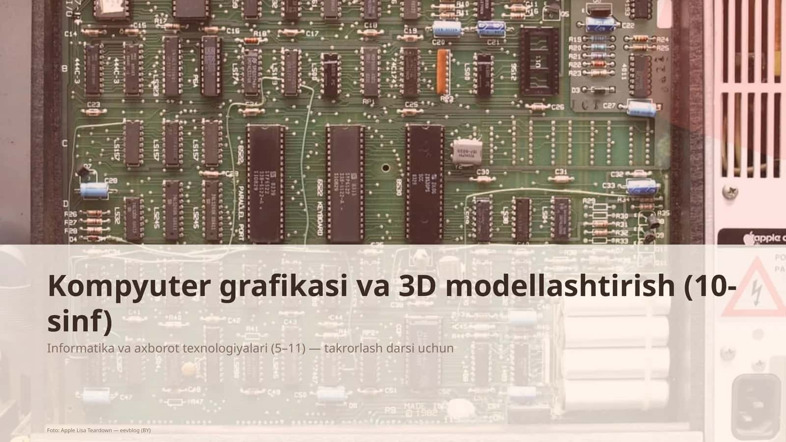 Kompyuter grafikasi va 3D modellashtirish (10-sinf)