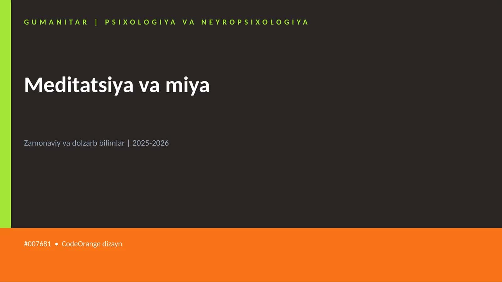 Meditatsiya va miya