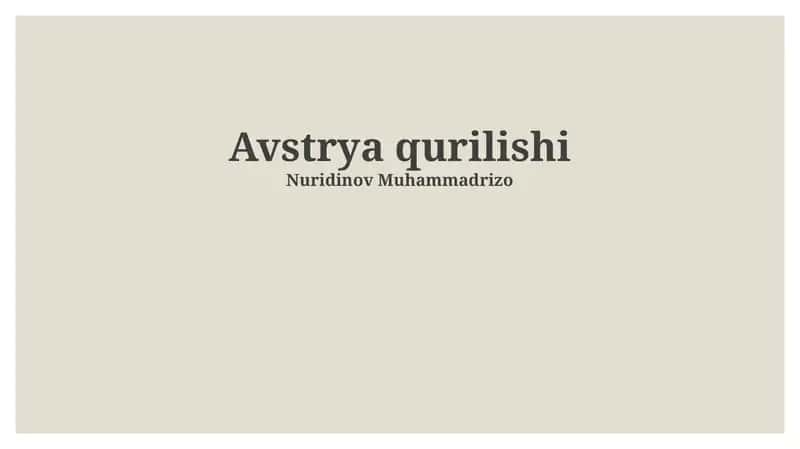 Avstriya qurilishi