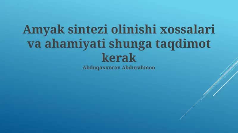 Ammiak sintezi