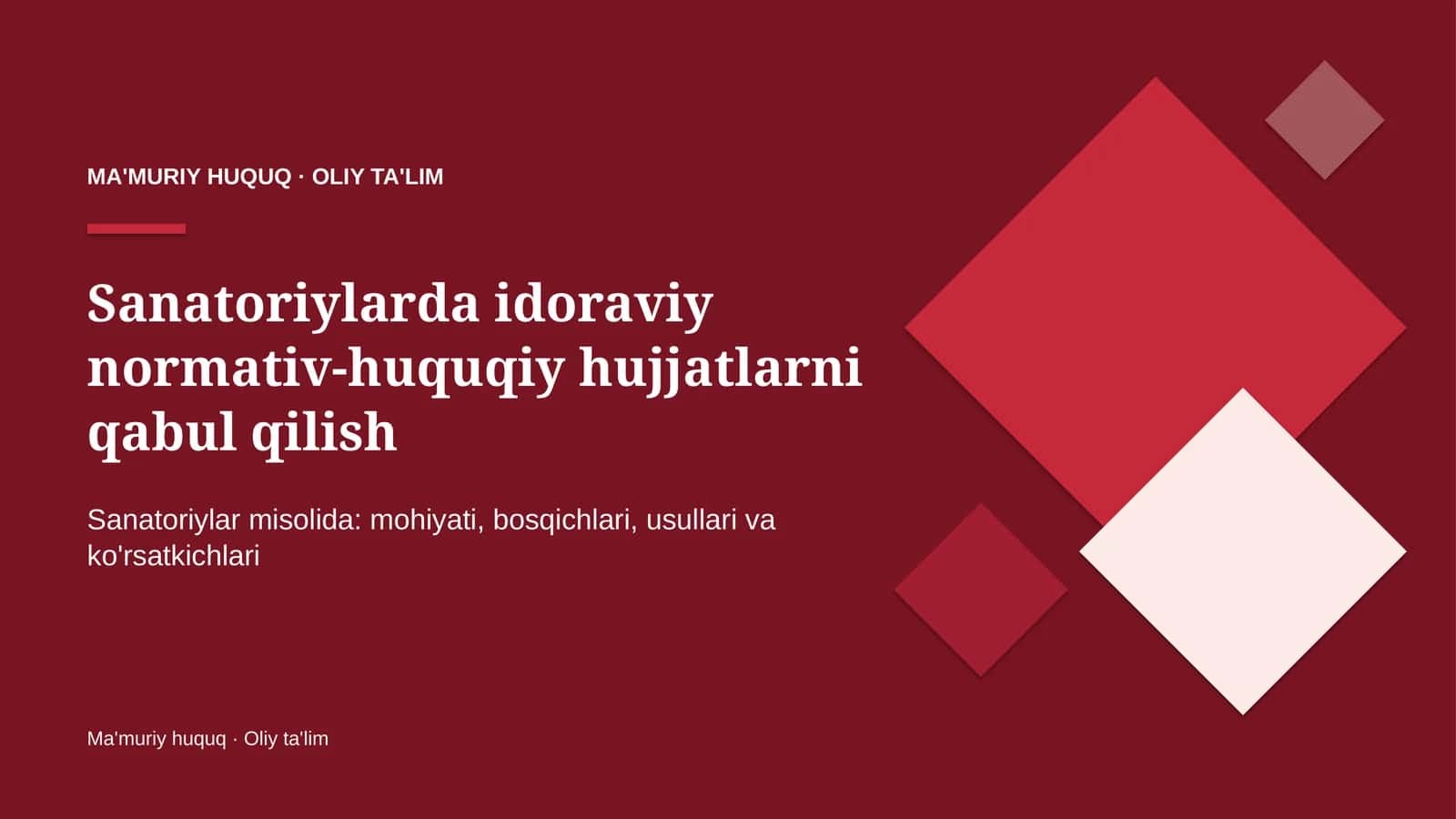 sanatoriylarda idoraviy normativ huquqiy hujjatlarni qabul qilish 1173