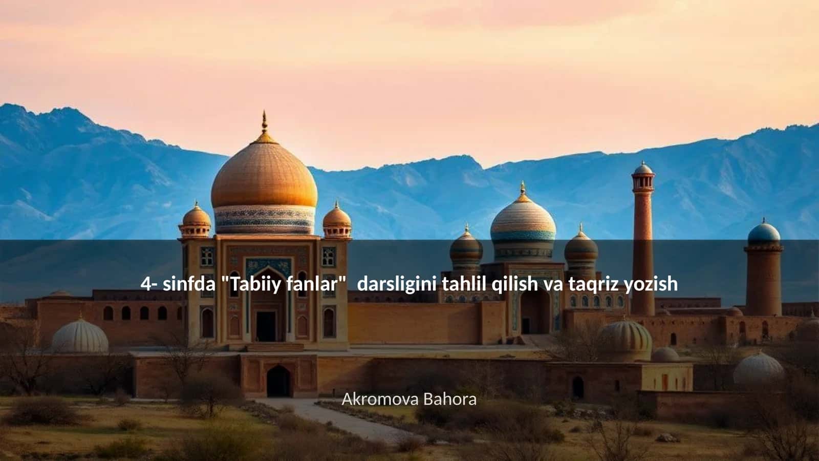 "Tabiiy fanlar" darsligi
