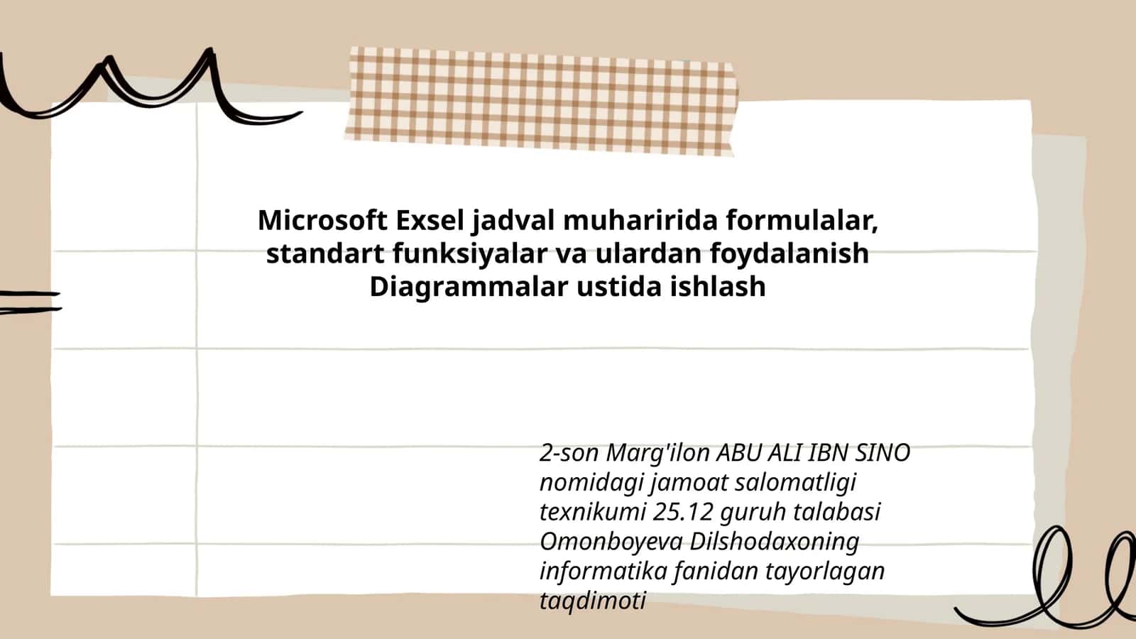 Microsoft Exsel jadval