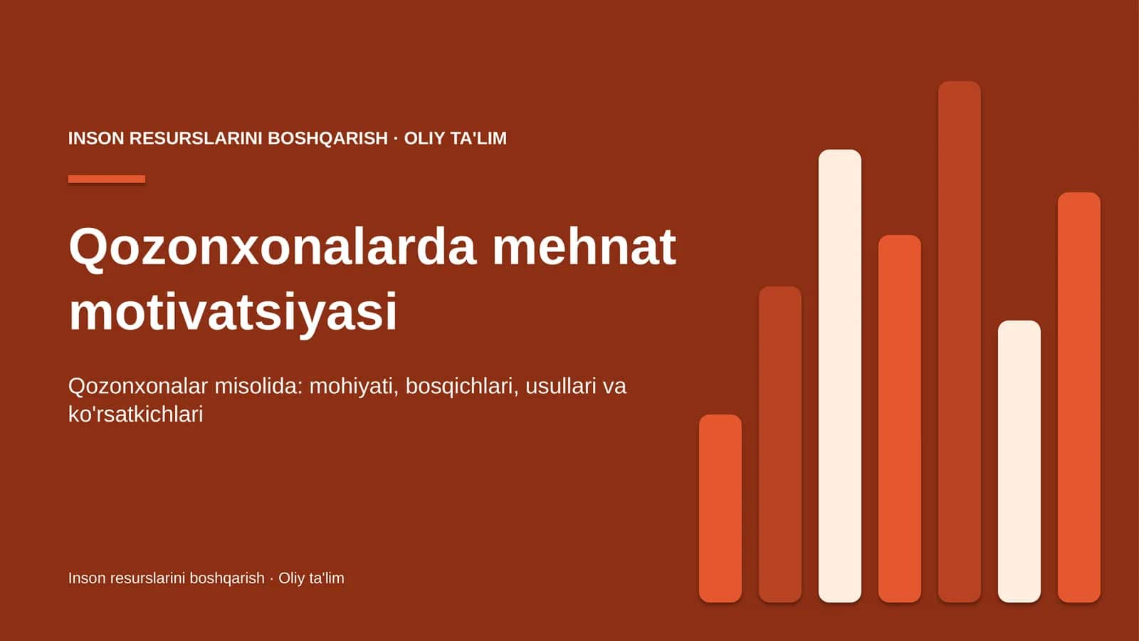 Qozonxonalarda mehnat motivatsiyasi
