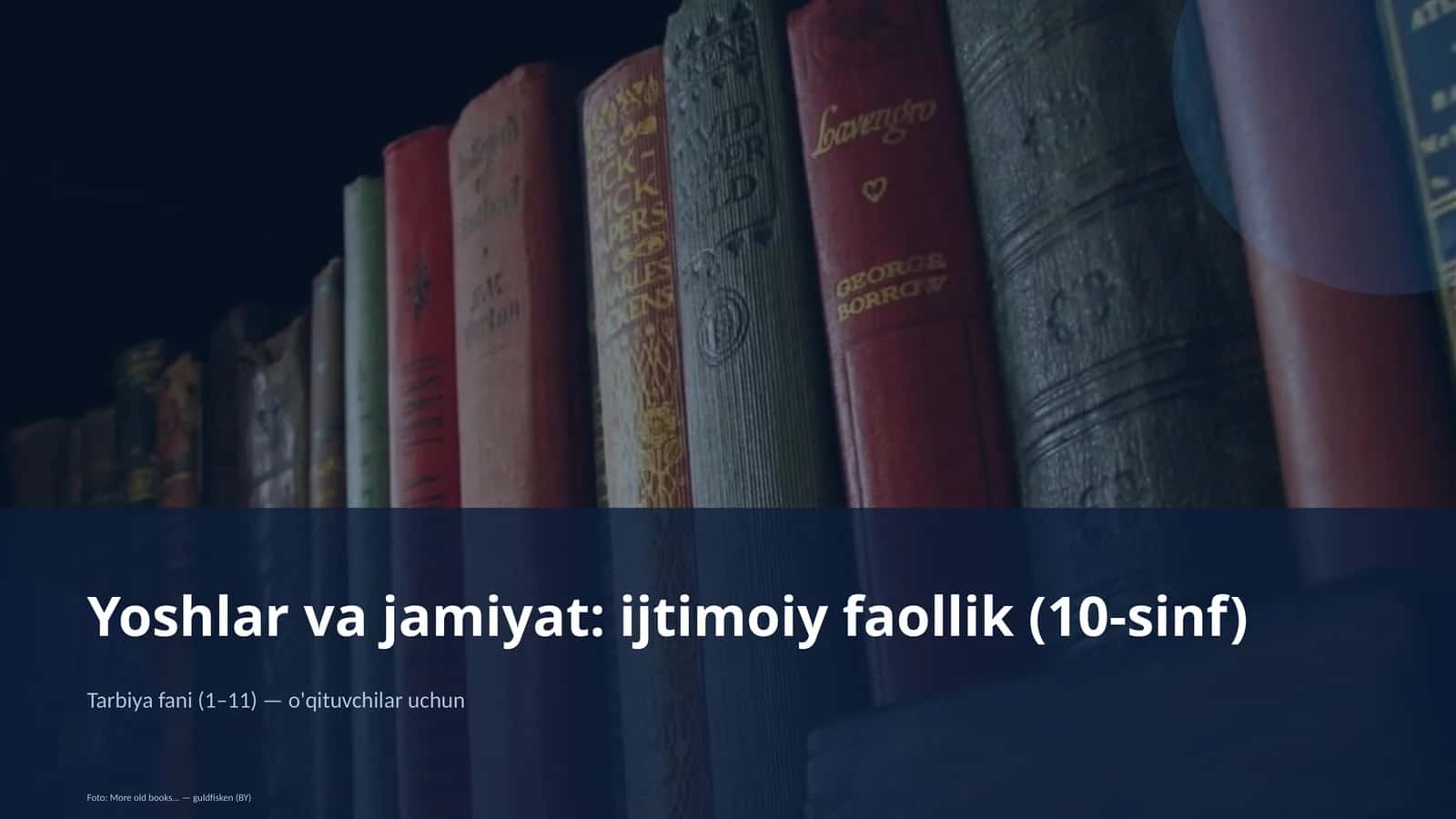 Yoshlar va jamiyat: ijtimoiy faollik (10-sinf)