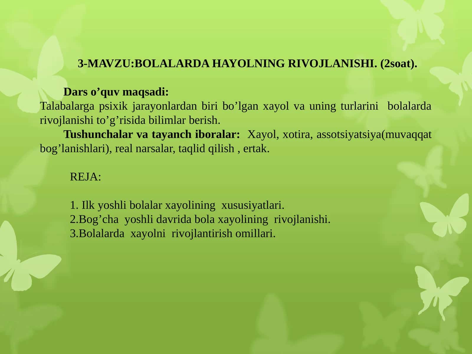 Bolalarda hayolning rivojlanishi