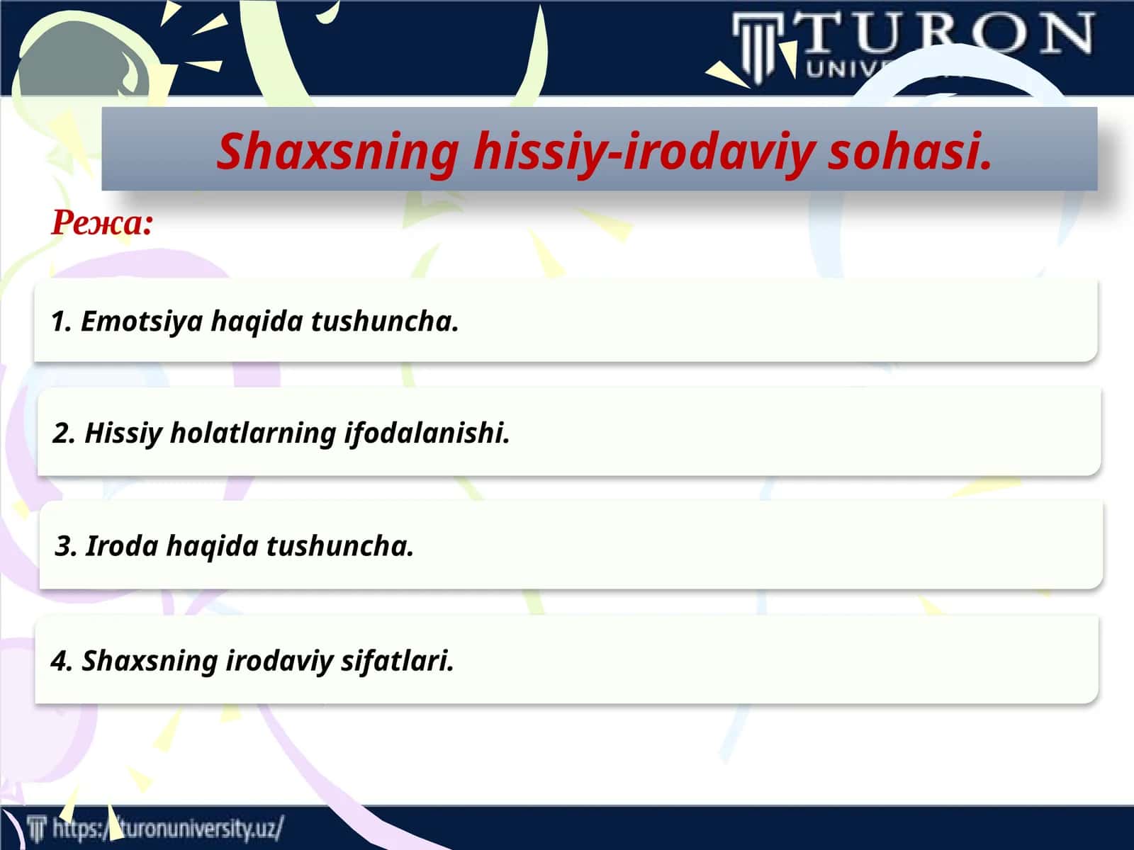 Шахснинг эмоционал-психологик хусусиятлари