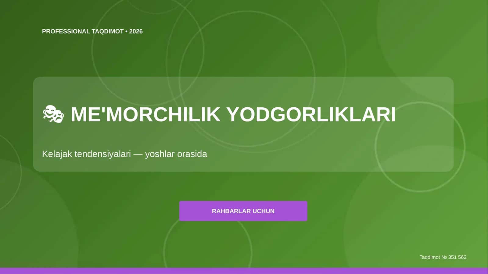 ME'MORCHILIK YODGORLIKLARI