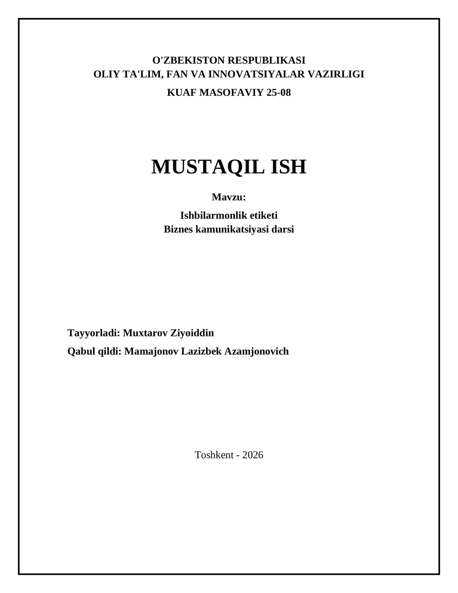 Ishbilarmonlik etiketi