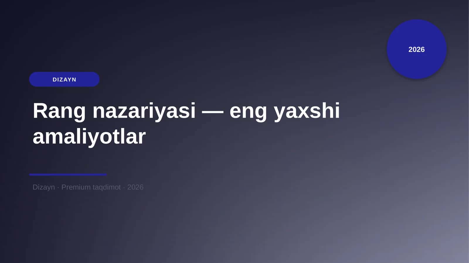 Rang nazariyasi — eng yaxshi amaliyotlar