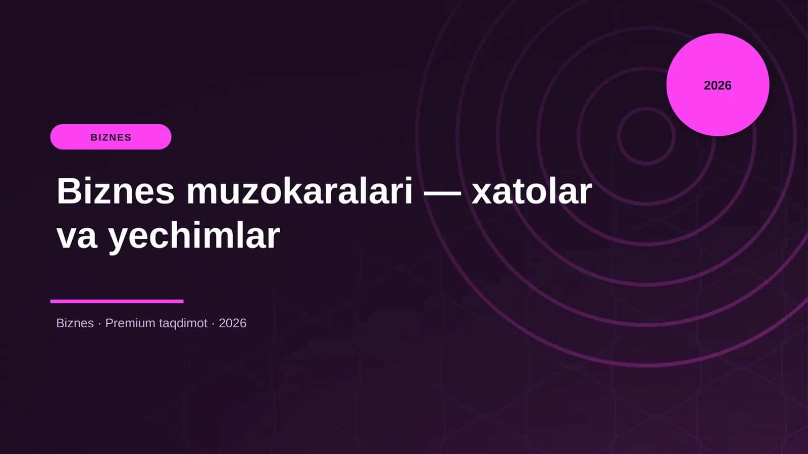 Biznes muzokaralari — xatolar va yechimlar