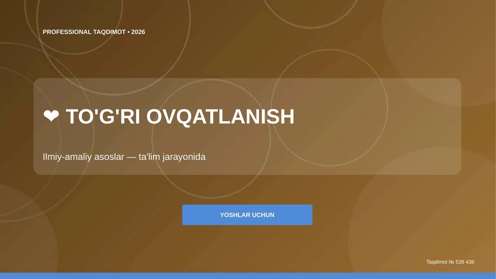 TO'G'RI OVQATLANISH