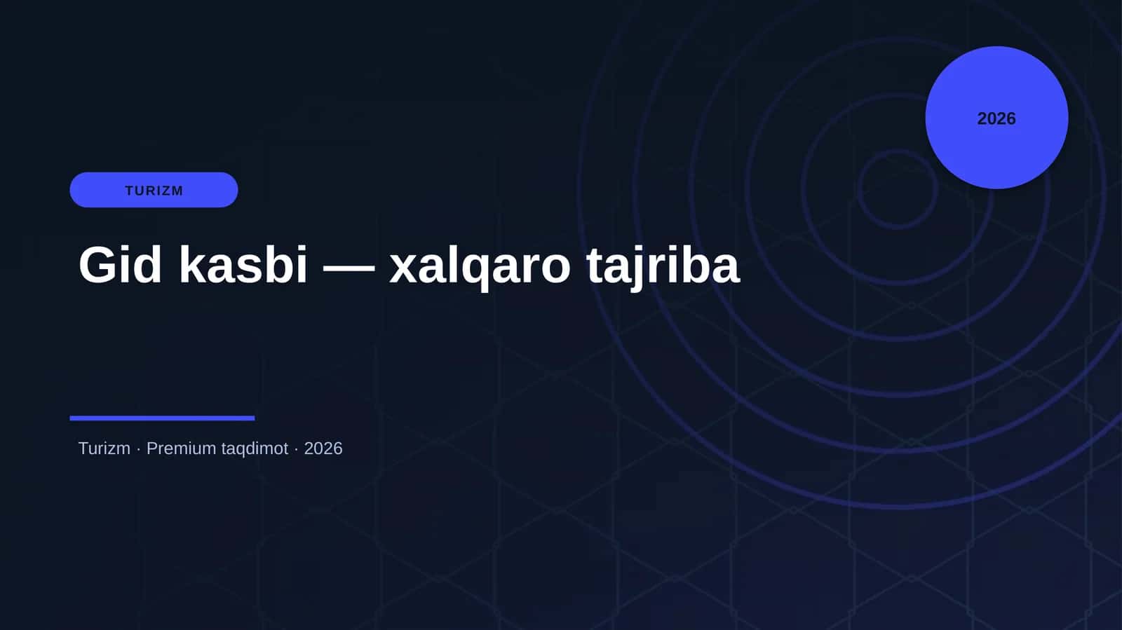 Gid kasbi — xalqaro tajriba