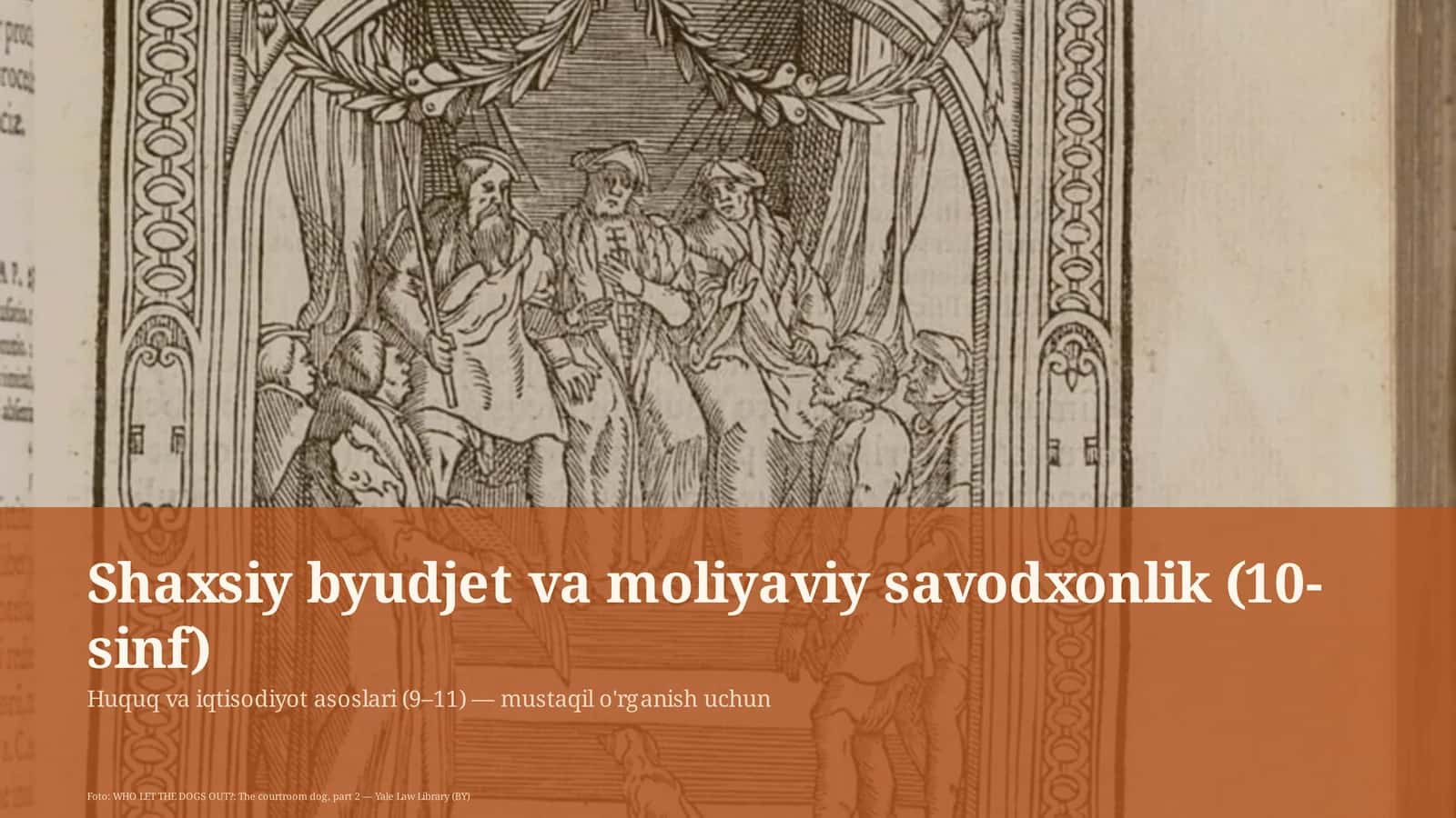 Shaxsiy byudjet va moliyaviy savodxonlik (10-sinf)