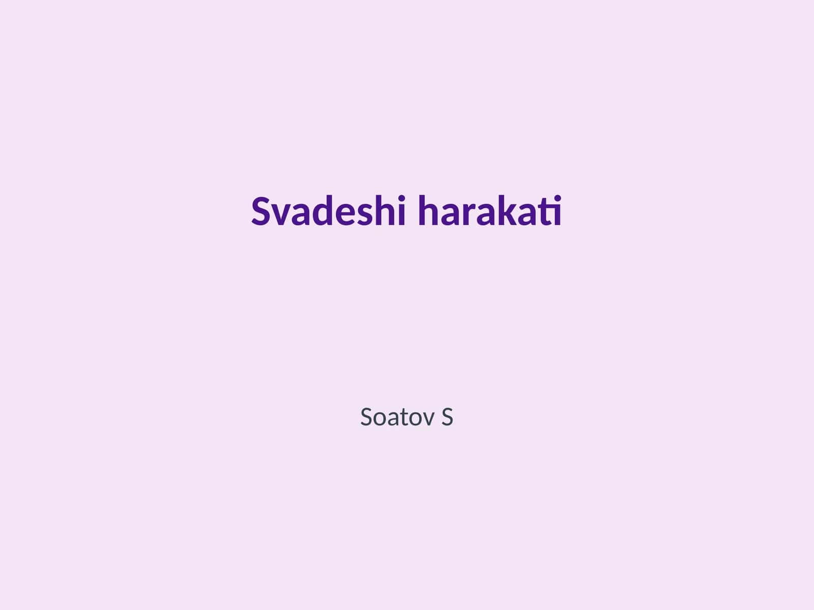 Svadeshi harakati