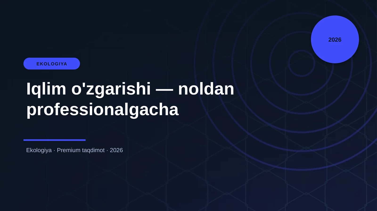 Iqlim o'zgarishi — noldan professionalgacha