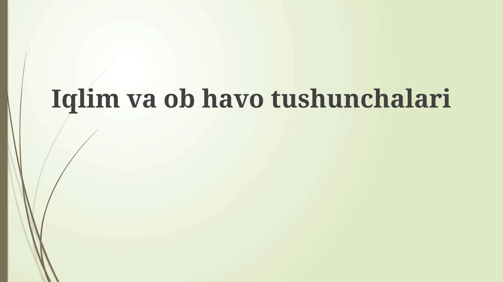 Iqlimvaobhavotushunchalari