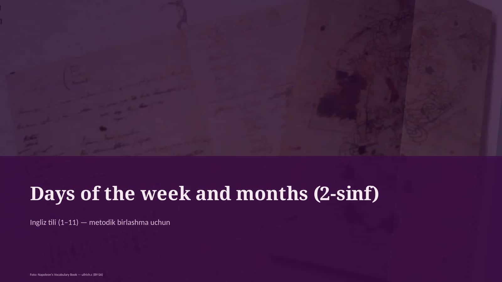 Days of the week and months (2-sinf)