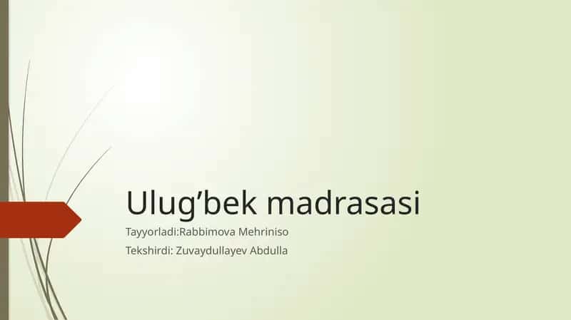 Ulug’bek Madrasasi