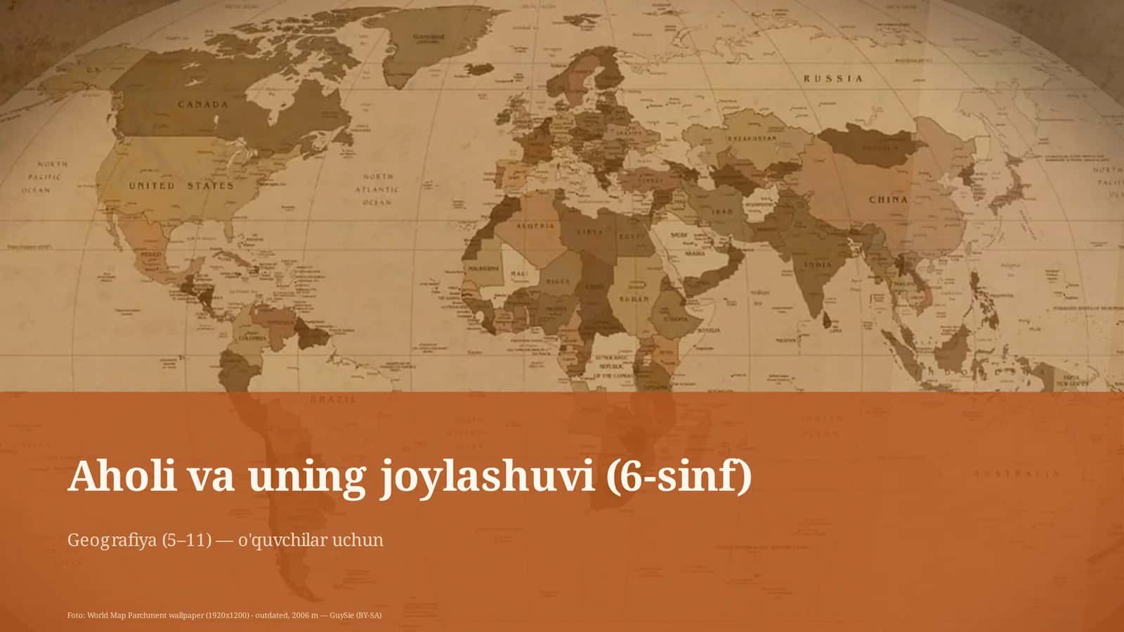 Aholi va uning joylashuvi (6-sinf)