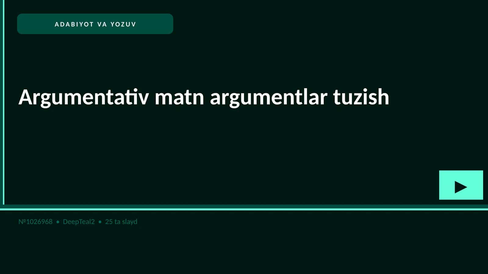 Argumentativ matn argumentlar tuzish