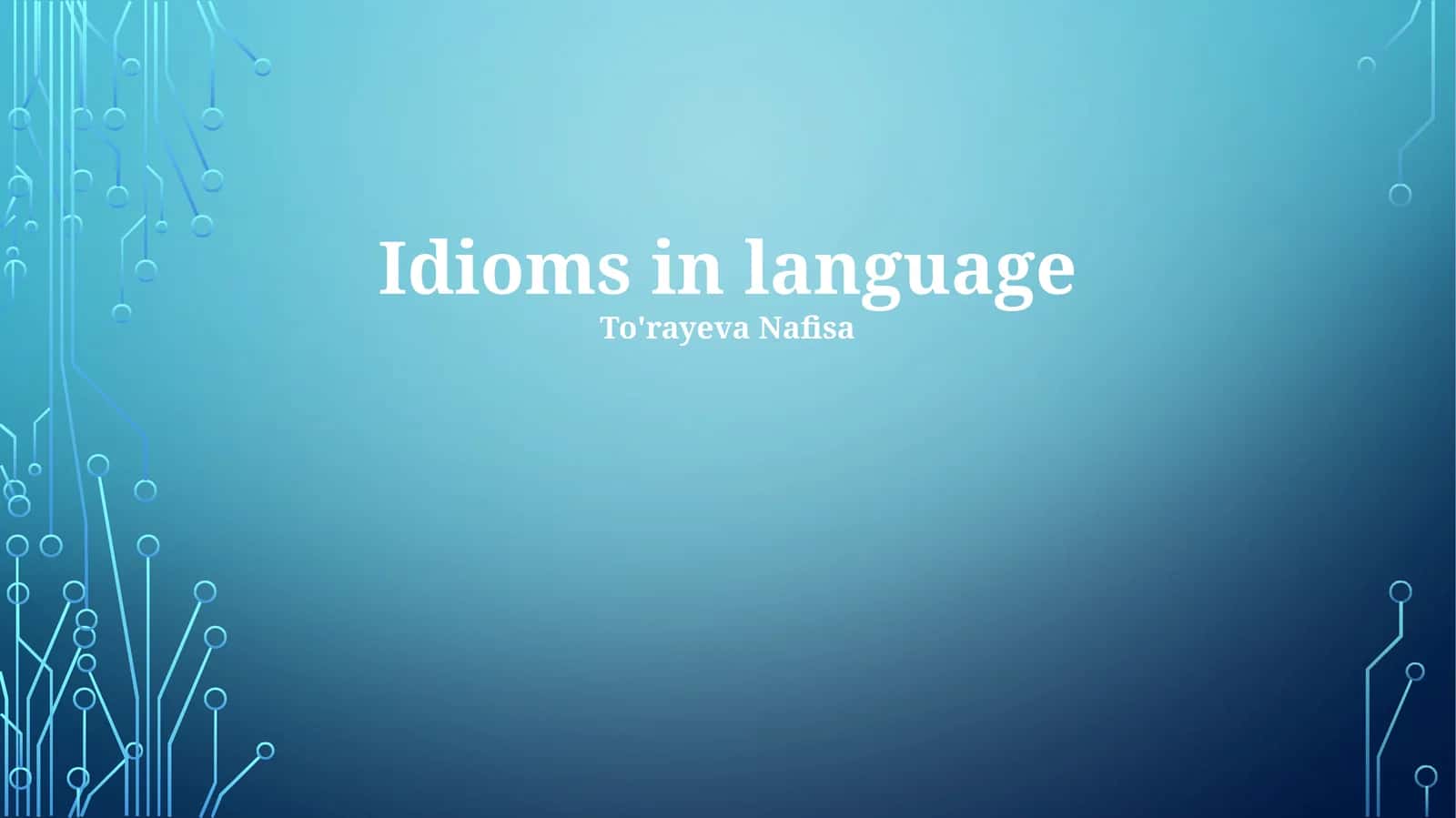 Idioms in language
