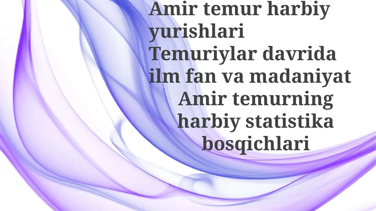 Amir Temur Harbiy Statistika Bosqichlari