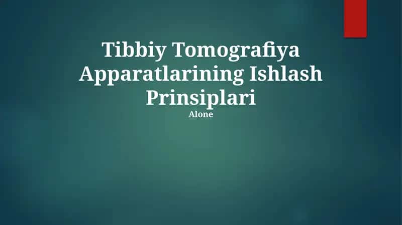 Tibbiy Tomografiya Apparatlarining Ishlash Prinsiplari