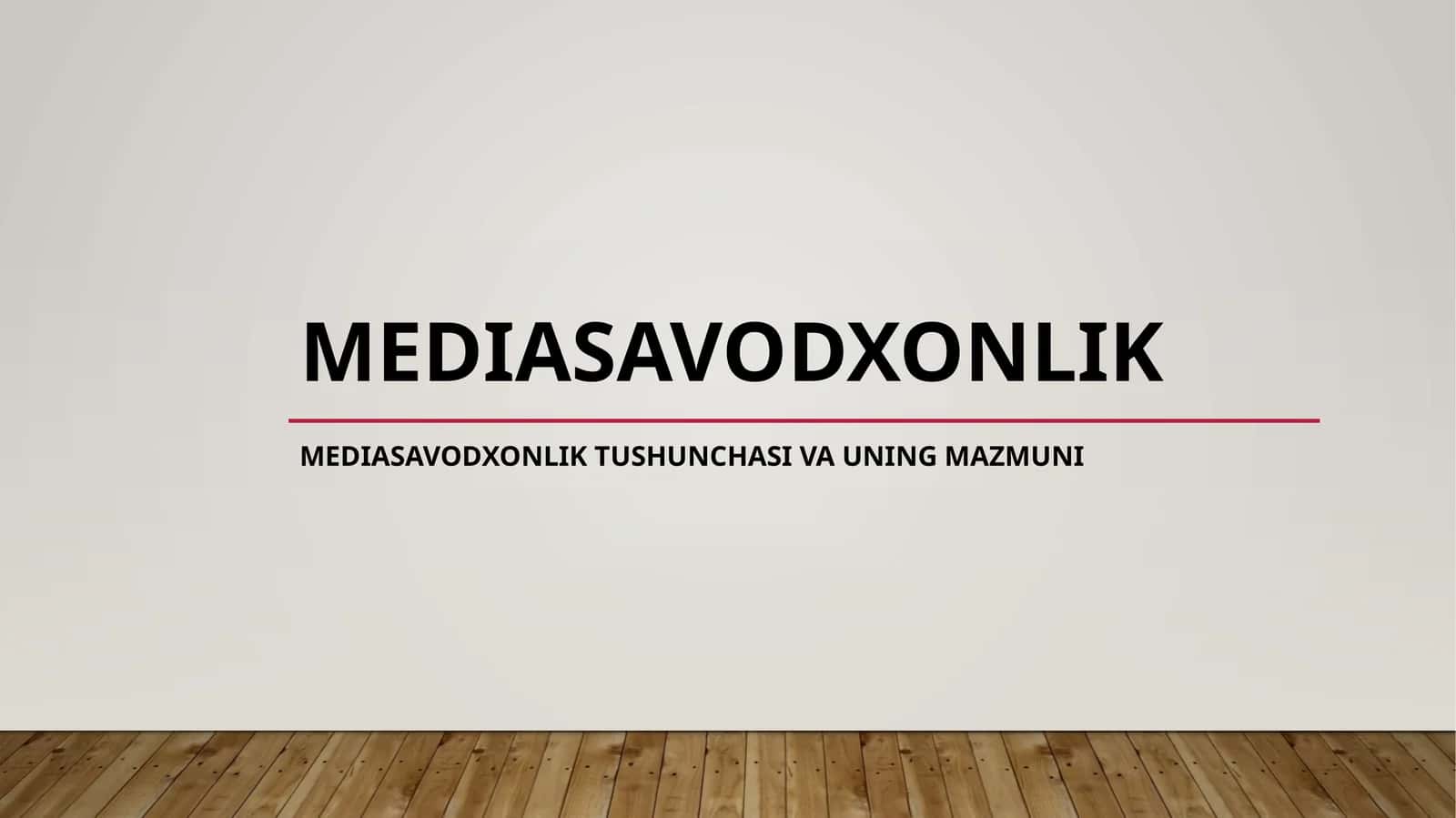 Mediasavodxonlik